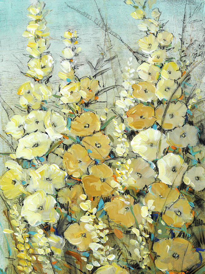 Flower Painting - Cluster Of Hollyhock II #1 by Tim Otoole