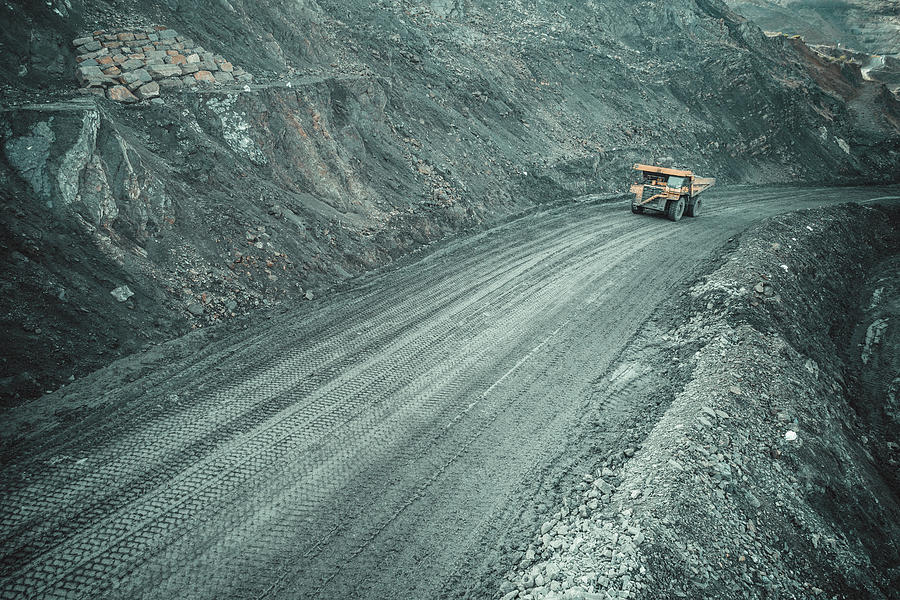 Coal Truck From Aerial View Photograph by Cavan Images - Fine Art America