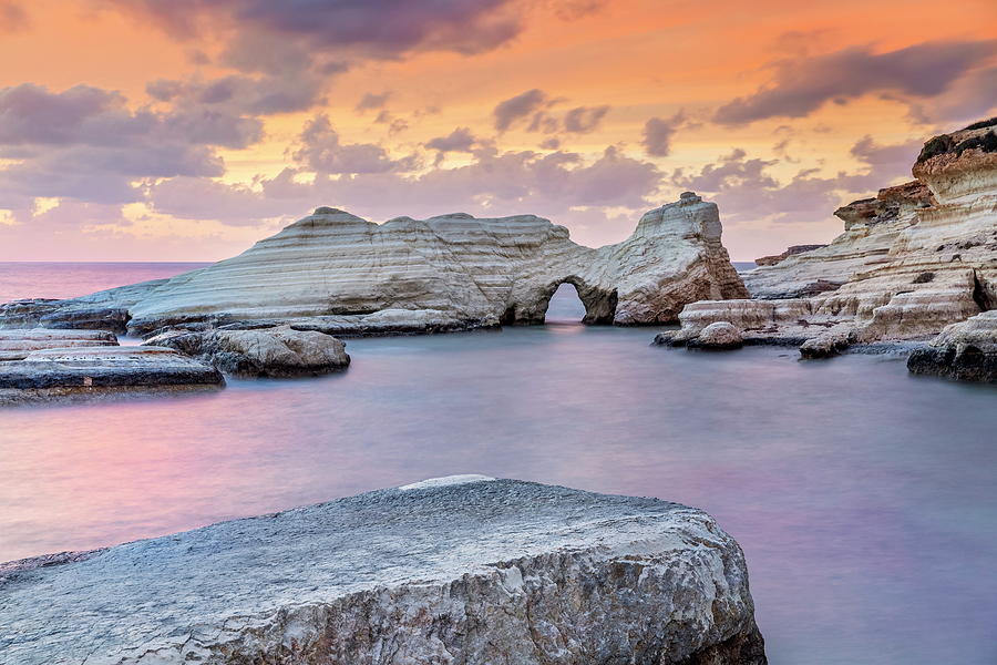 Coast At The Sea Caves In Cyprus #1 Digital Art by Reinhard Schmid