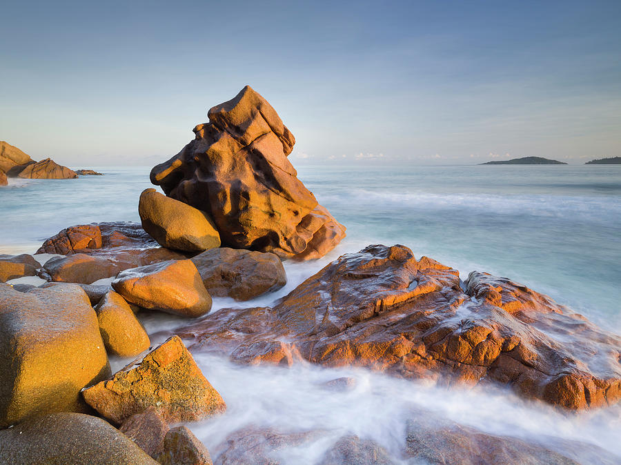 Coastal Granite Rocks, Seychelles #1 Digital Art by Rainer Mirau
