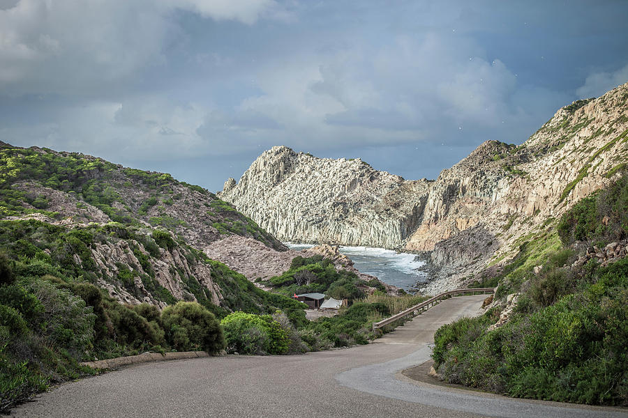 Nature Digital Art - Coastal Road, Cagliari, Sardinia, Italy #1 by Roberto Peri