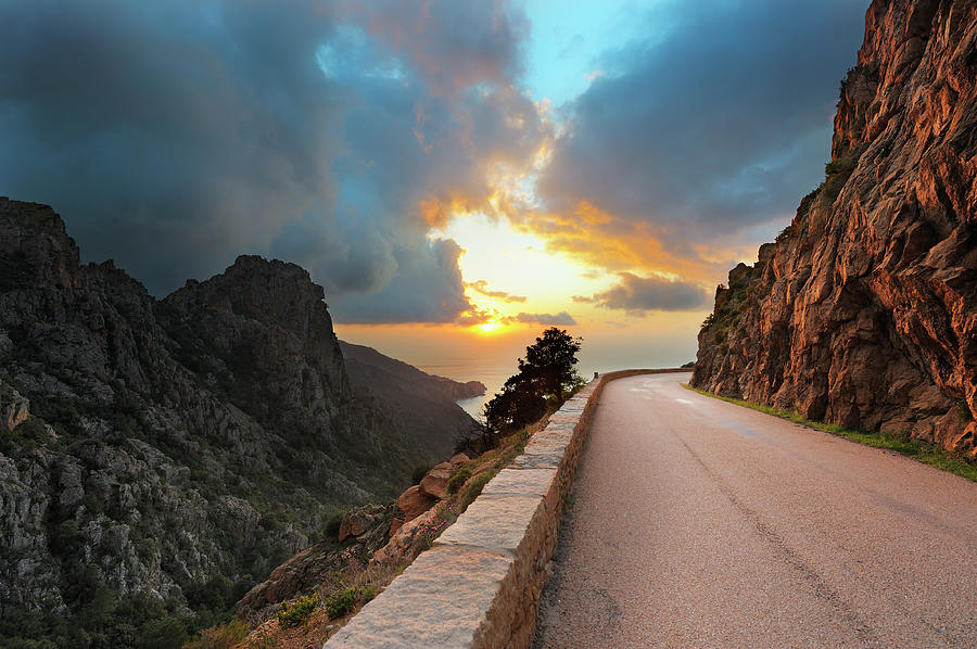 Coastal Road On The Island Of Corsica #1 Photograph by Akrp