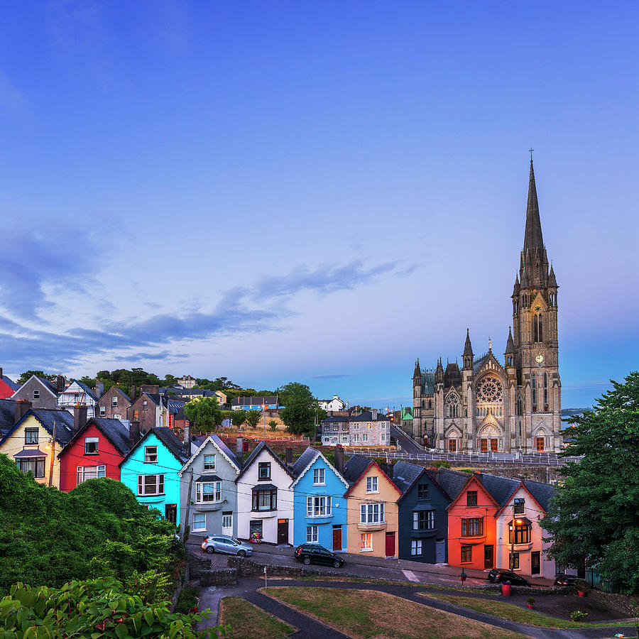 Cobh Houses & Cathedral, Ireland Digital Art by Luigi Vaccarella | Fine ...