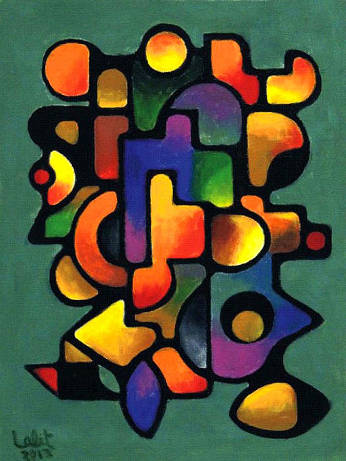 Collage Painting - Collage Hues by Lalit Jain Collage Painting - Collage Hues by Lalit Jain