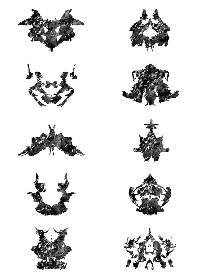 Psychological Test Digital Art - Collection of Rorschach inkblot tests #1 by Erzebet S