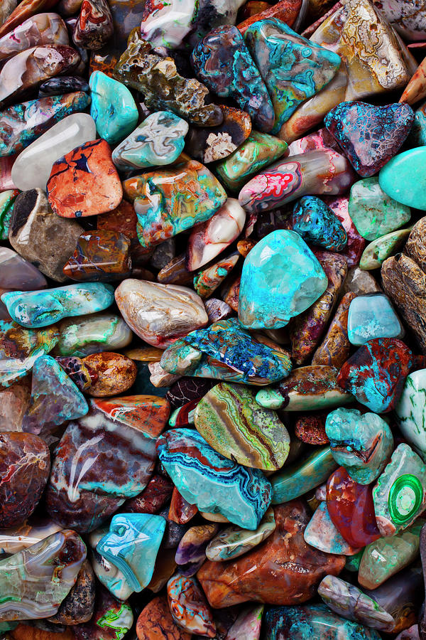 Colored Polished Stones #1 Photograph by Garry Gay
