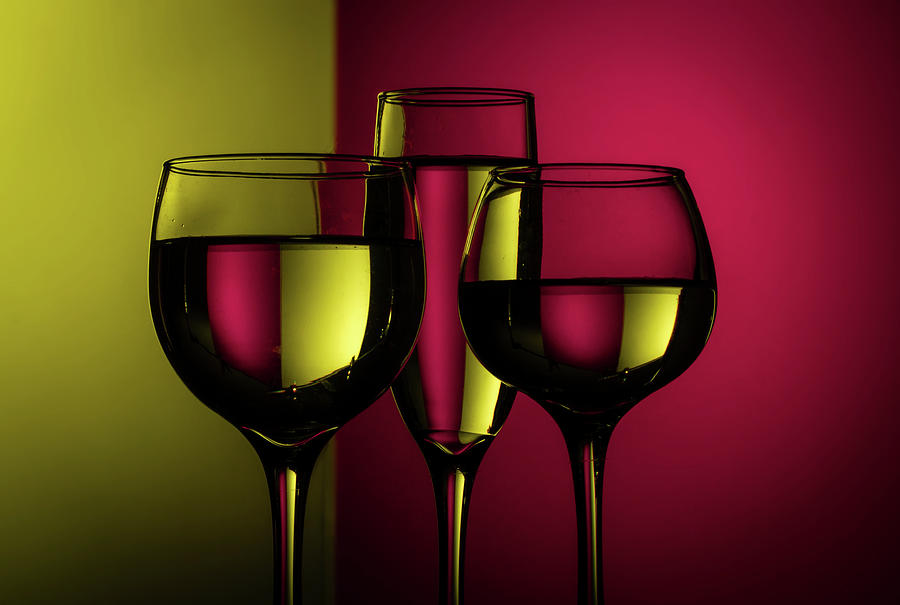 Still Life Photograph - Colored Wine Glass #1 by Robert Alsop