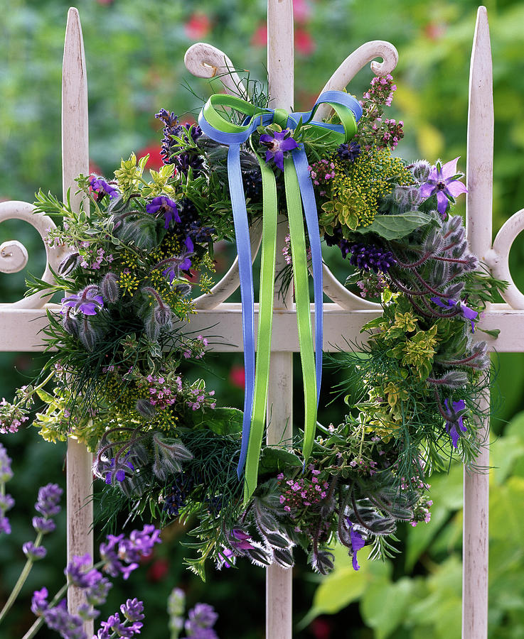 Colorful Herbal Wreath #1 Photograph by Friedrich Strauss