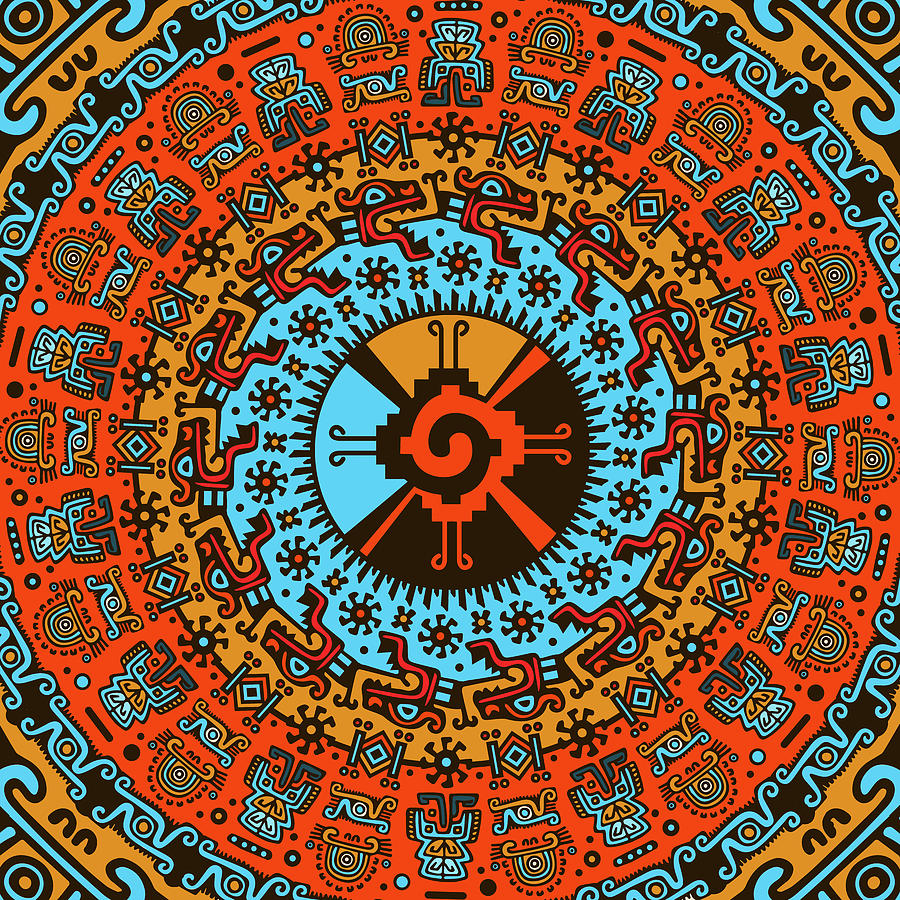 Colorful Hunab Ku Mayan Symbol Digital Art By Lioudmila Perry