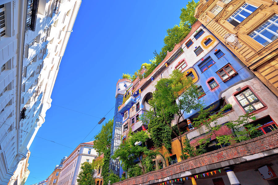 Colorful Hundertwasserhaus architecture of Vienna view #1 Photograph by Brch Photography