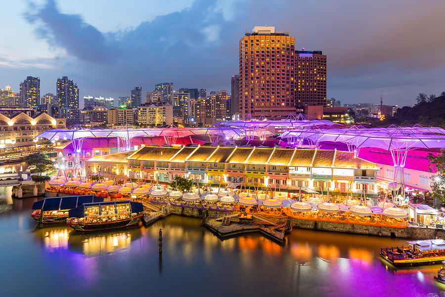 Architecture Photograph - Colorful Light Building At Night #1 by Prasit Rodphan