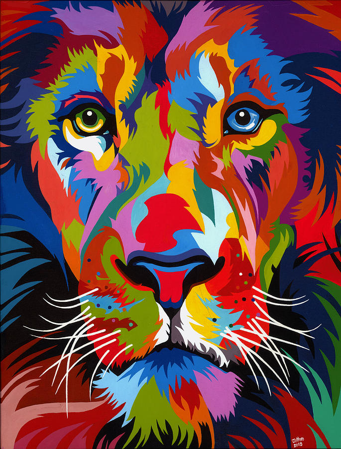 Colorful Lion Paintings