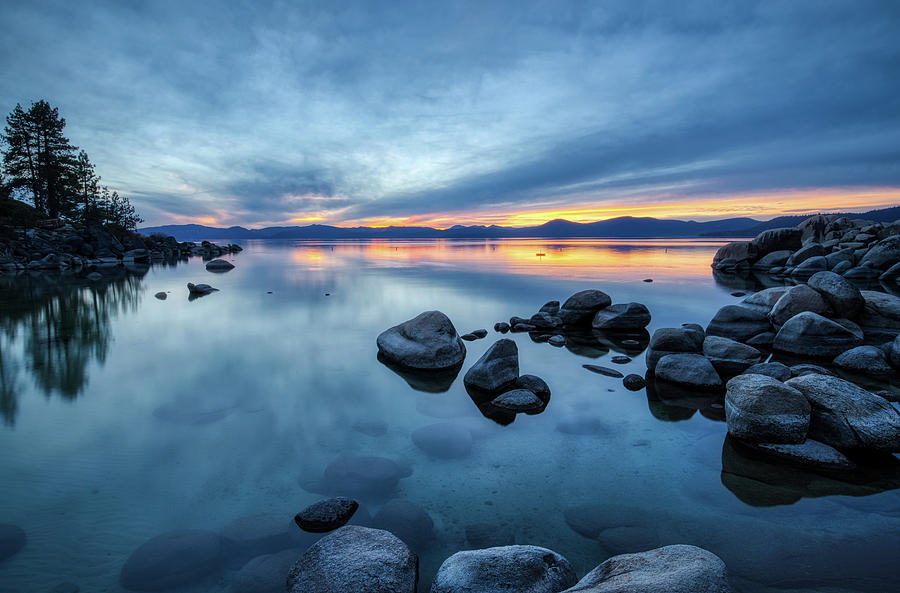 Colorful Sunset at Sand Harbor #1 Photograph by Andy Konieczny