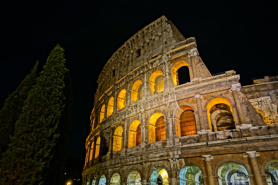 Colosseum at Night II Photograph by Patricia Caron