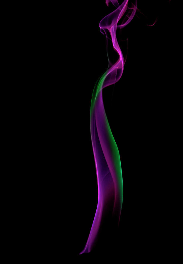 Coloured Smoke On Black Background #1 Photograph by Biwa Studio