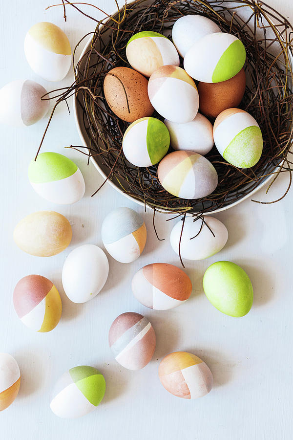 Colourful Easter Eggs With Geometric Patterns #1 Photograph by Great Stock!
