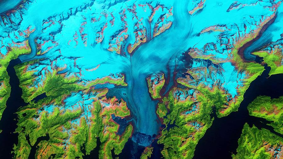 Columbia Glacier, Alaska, NASA #1 Painting by Celestial Images