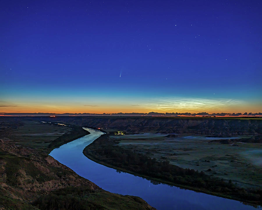 Comet Neowise Over The Red Deer River #1 Photograph by Alan Dyer