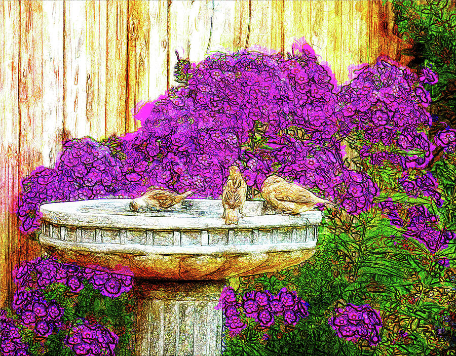 Flower Mixed Media - Communal Bath #1 by Leslie Montgomery