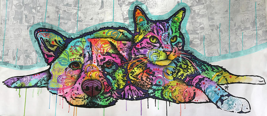 Cat Mixed Media - Companions #1 by Dean Russo