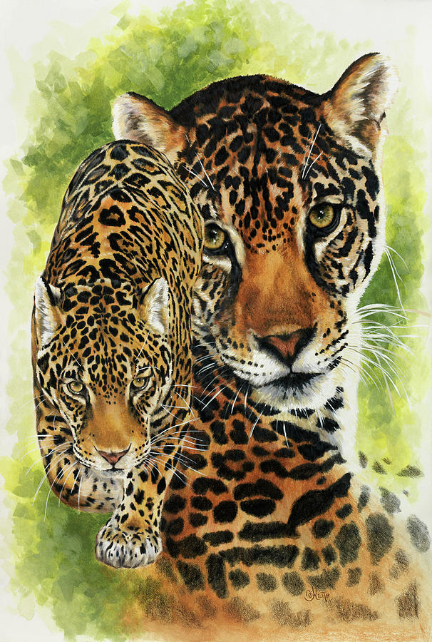 Jaguars Painting - Compelling #1 by Barbara Keith