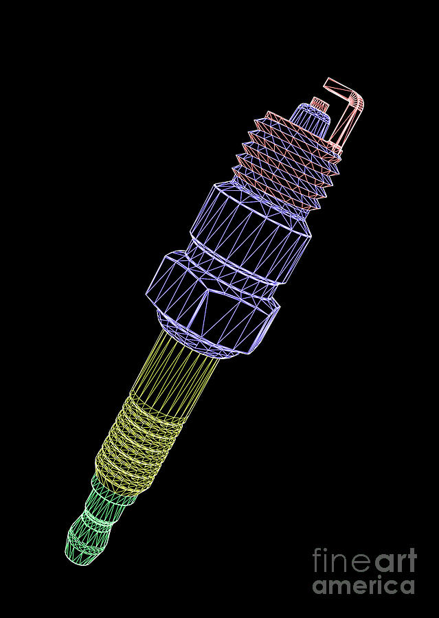 Computer Aided Design Of A Spark Plug #1 Photograph by Alfred Pasieka/science Photo Library