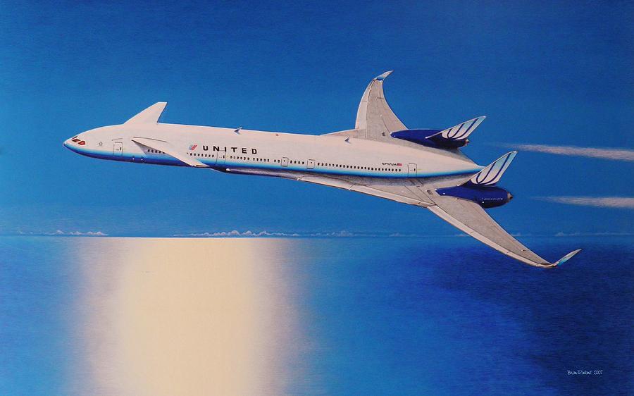 Concept Airliner 1 Drawing by Brian Roland