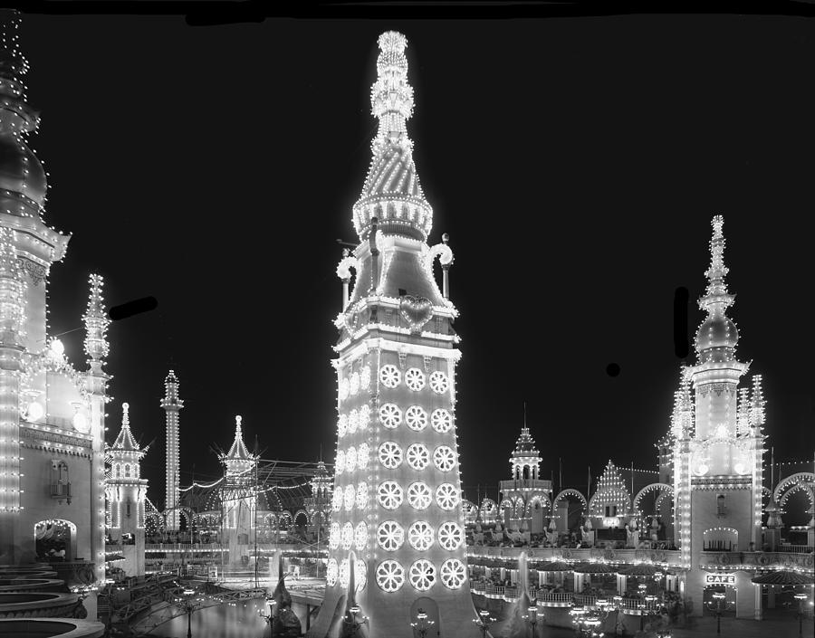 Coney Island, Luna Park At Night, 1905 #1 Photograph by Science Source