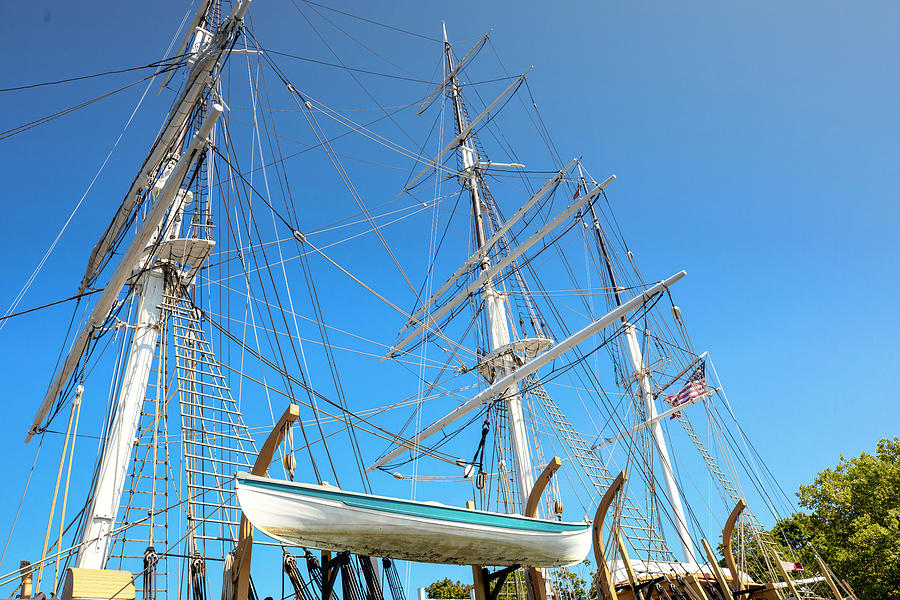 Image Digital Art - Connecticut, Mystic, Mystic Seaport Museum, Historic Vessel, Ship, Charles W. Morgan. #1 by Lumiere