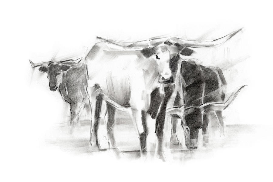Contemporary Cattle II #1 Painting by Ethan Harper