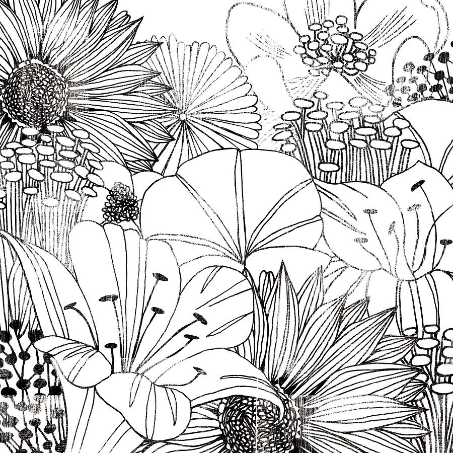 Contemporary Garden I Black And White Painting by Michael Mullan - Fine ...