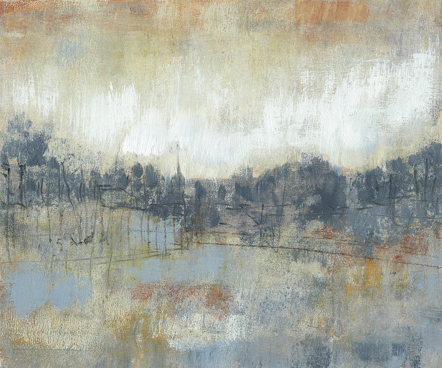 Cool Grey Horizon I #1 Painting by Jennifer Goldberger