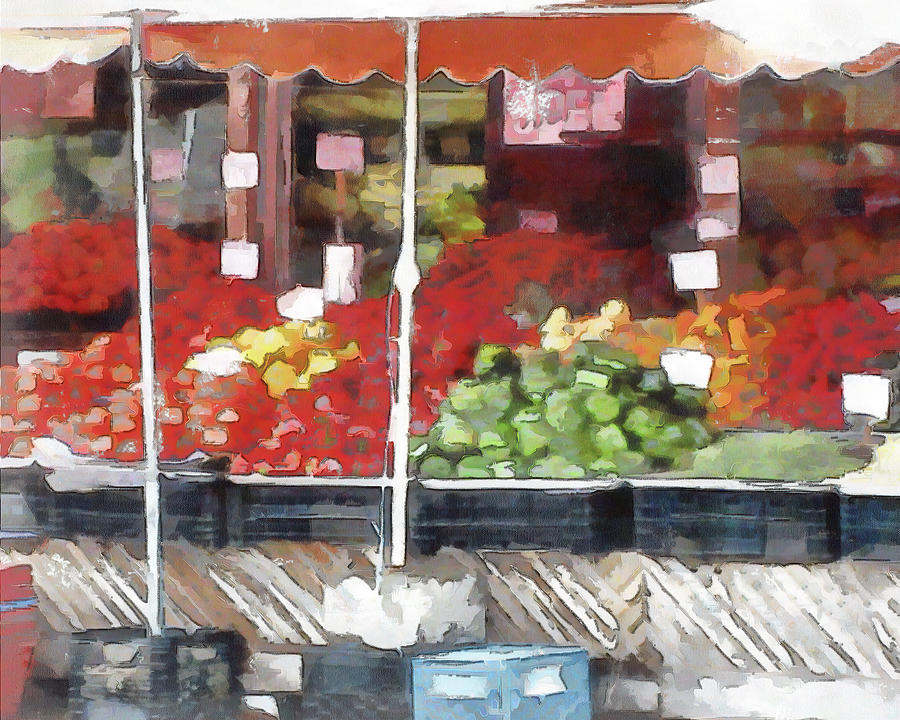 Vegetable Mixed Media - Corner Market #1 by Leslie Montgomery