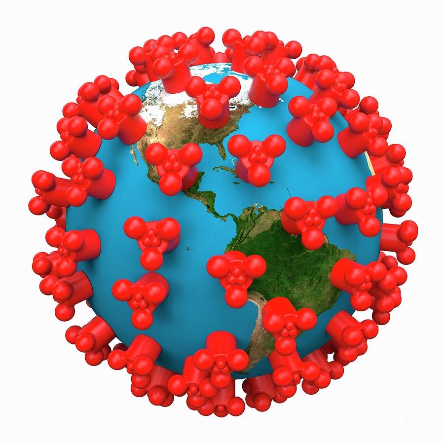 Globe Photograph - Coronavirus Infection #1 by Laguna Design/science Photo Library