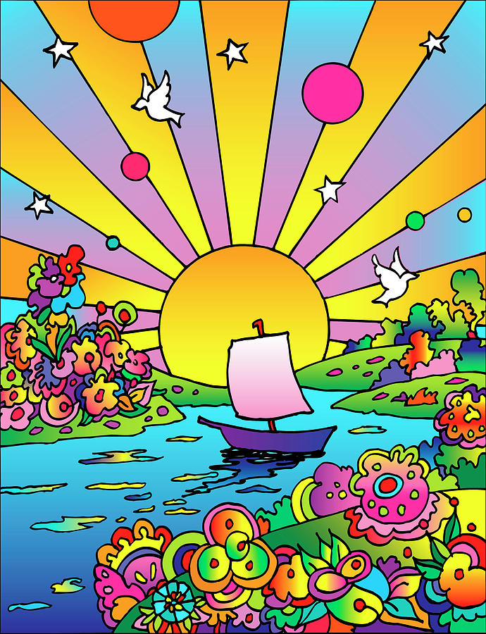 Sun Digital Art - Cosmic Boat Color #1 by Howie Green