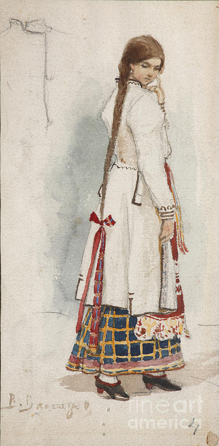 Costume Design For The Opera Rusalka #1 Drawing by Heritage Images