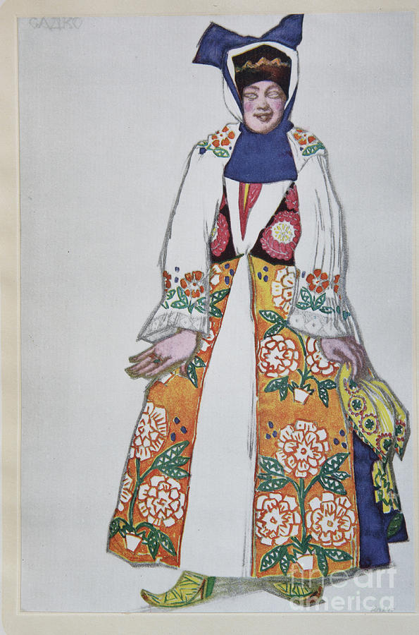 Costume Design For The Opera Sadko #1 Drawing by Heritage Images