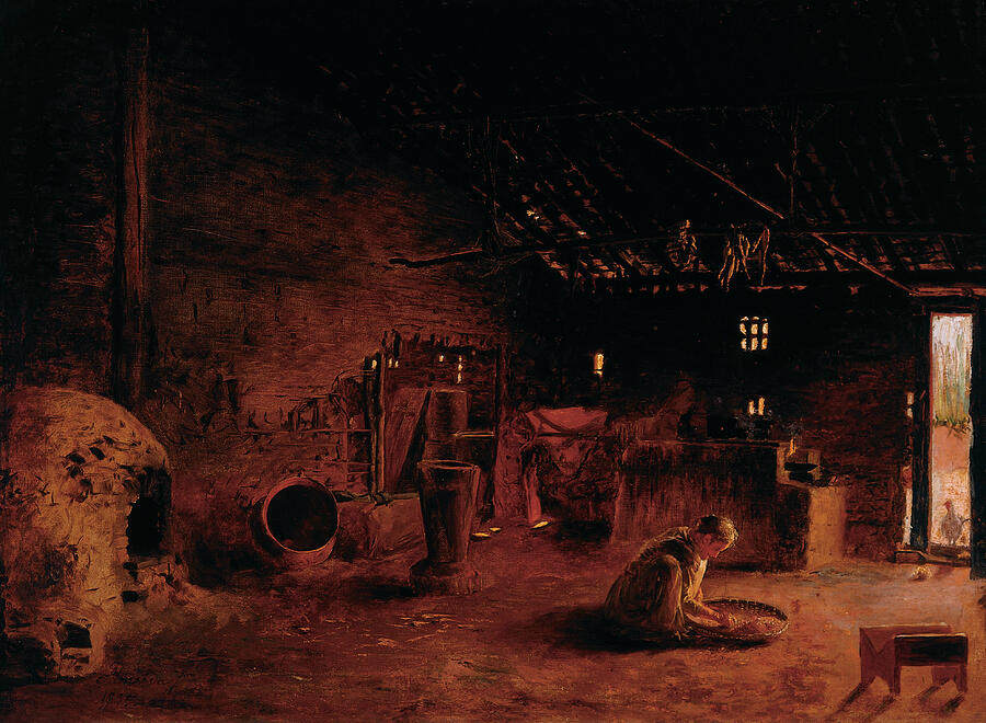 Country Kitchen, from 1895 Painting by Almeida Junior