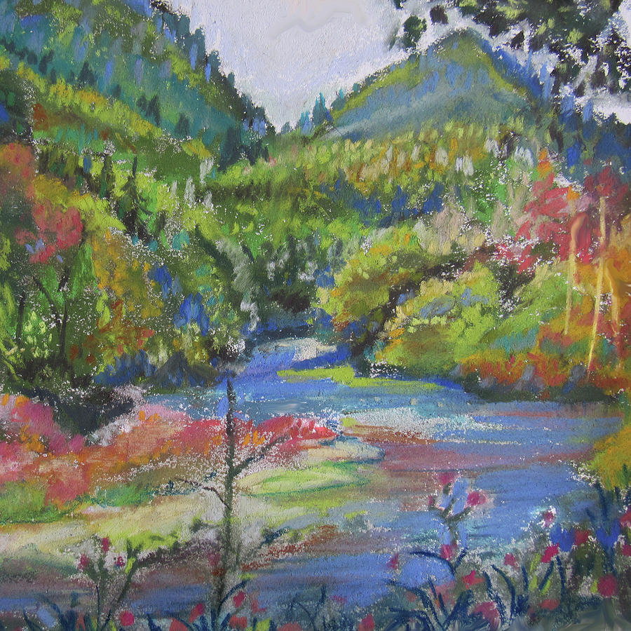 Country River #1 Pastel by Jean Batzell Fitzgerald