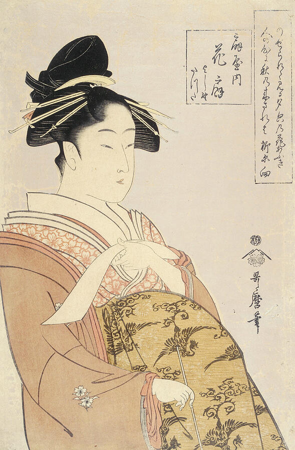 Courtesan Hanao gi of the O giya House, from 1793-1794 Relief by Kitagawa Utamaro