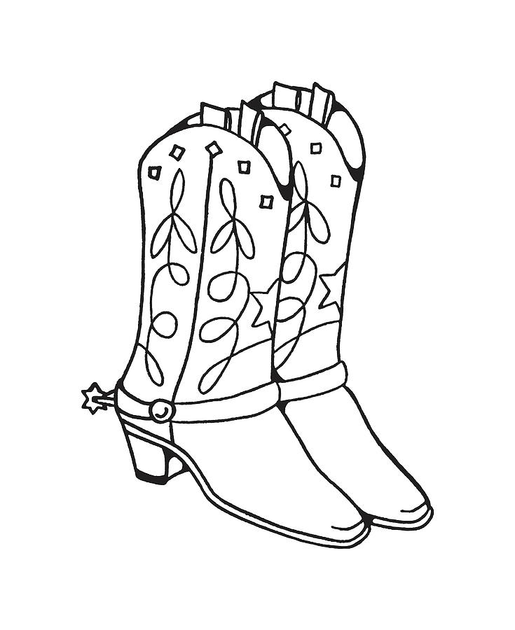 Cowboy Boots With Spurs Drawing by CSA Images - Fine Art America