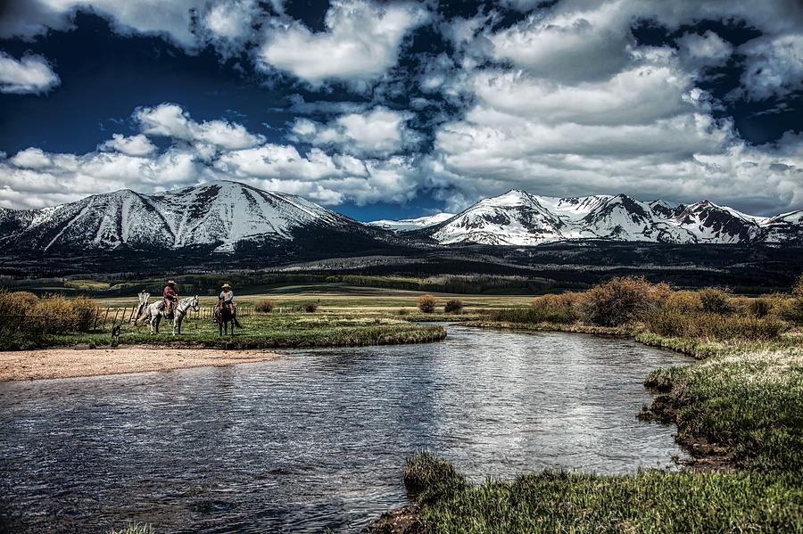 Cowboys Photograph - Cowboys Beside The North Platte River In Colorado by Mountain Dreams Cowboys Photograph - Cowboys Beside The North Platte River In Colorado by Mountain Dreams