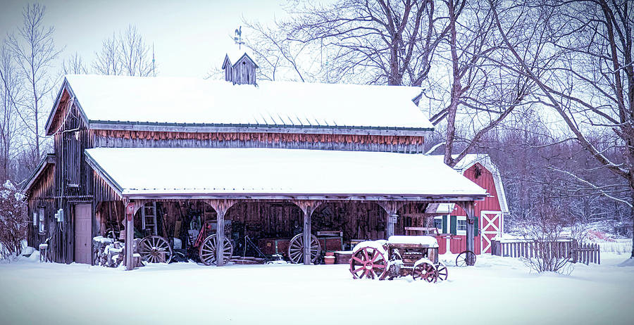 Barn Photograph - Cozy And Warm Blanket Of Snow #1 by Leslie Montgomery