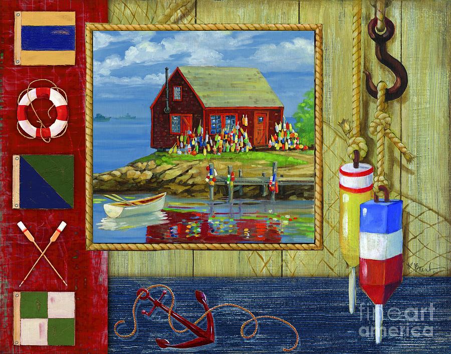 Rope Painting - Crab Shack Collage #1 by Paul Brent