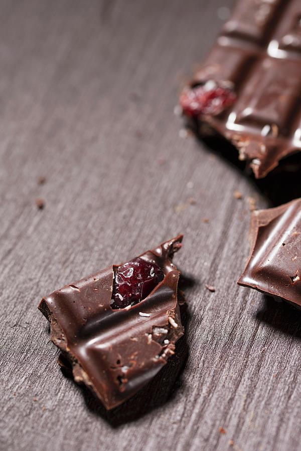 Cranberry And Coconut Chocolate #1 Photograph by Mandy Reschke