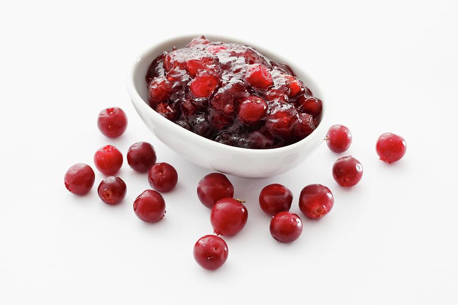 Cranberry Jam And Fresh Cranberries #1 Photograph by Petr Gross