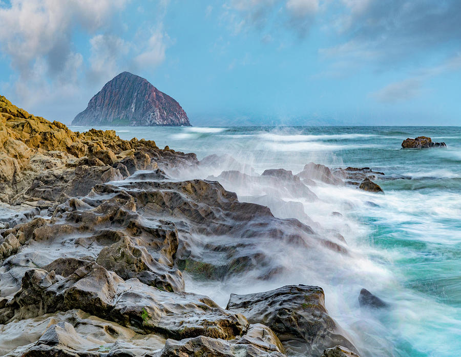 Crashing Waves And Morro Rock #1 Photograph by Tim Fitzharris