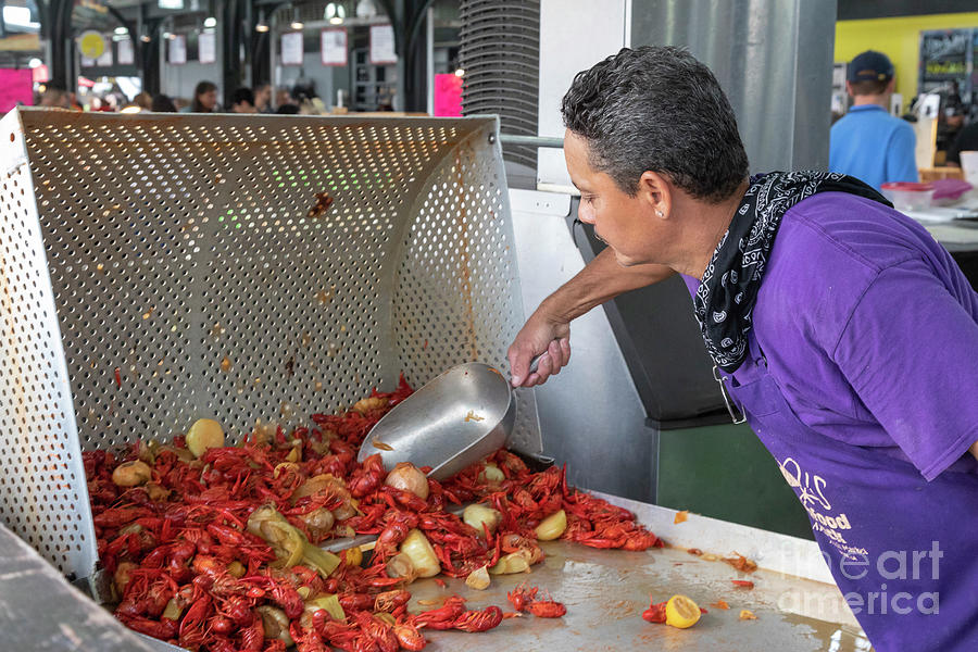 Crayfish Being Cooked In New Orleans #1 Photograph by Jim West/science Photo Library