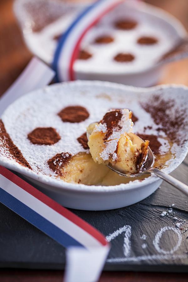 Creme Brulee With Soccer Ball Design #1 Photograph by Eising Studio