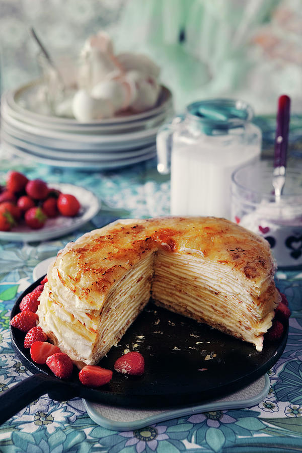 Crepe Cake With Lemon Cream #1 Photograph by Ulrika Ekblom